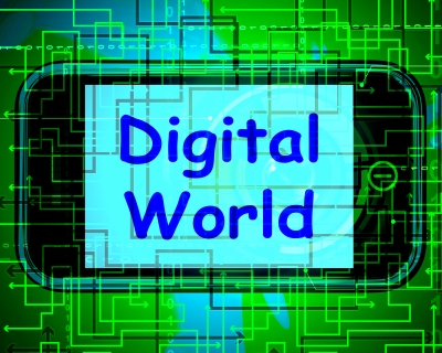  "Digital World On Phone Means Connection Internet Web"